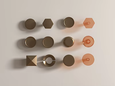 French Metal Cabinet Door Handle Cabinet Handle Metal 3d model