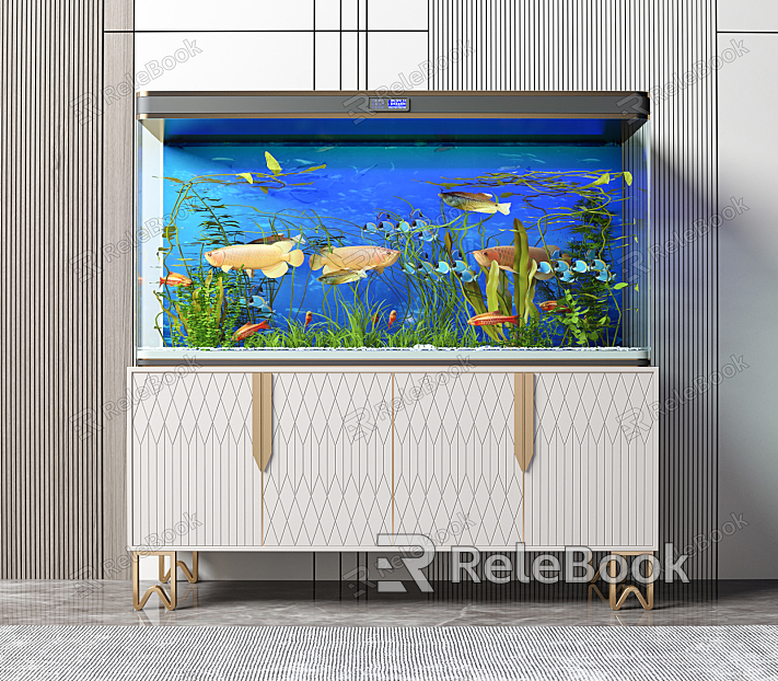 Light Luxury Fish Tank Aquarium Glass Fish Tank Tropical Landscape model