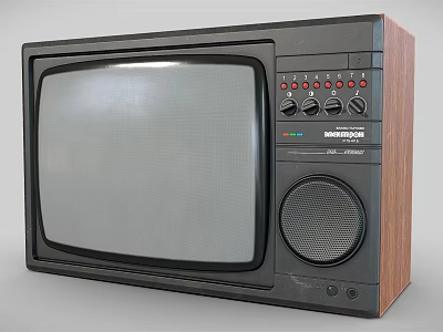 Vintage Samsung Television Featuring Wooden Frame Control Knobs And Front Speaker 3d model