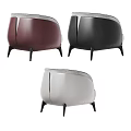 Modern Accent Chair with Gray Fabric Upholstery Curved Backrest and Black Metal Legs