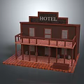 Rustic Hotel Interior Design With Wooden Structure Balcony And Decorative Barrels