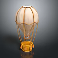 Decorative Hot Air Balloon Shaped Play Equipment With White Balloon Yellow Frame And Basket