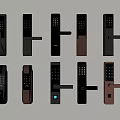 Smart Door Handle Various Modern Styles With Digital Keypad In Black Brown Colors