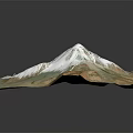 Snow Covered Mountainous Terrain With Brown Green Regions On Topographic Map View