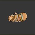 Comfortable Children's Sandals With Colorful Straps Beige Upper Sole And Buckle Design