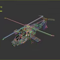 Detailed Scale Helicopter Model With Rotors Fuselage And Realistic Design