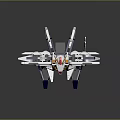 Game Movie Character White Blue Yellow Mech Warrior Robot With Wings And Armor
