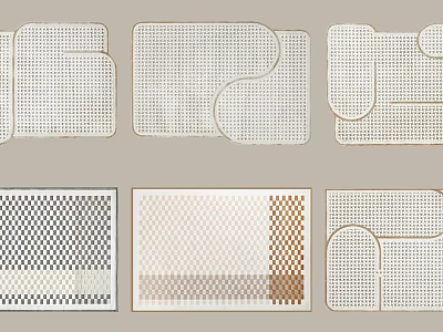 Modern Creative Partition Designs With Perforated Mesh And Geometric Patterns 3d model