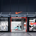 Modern Nike Sports Clothing Store With Mannequin Sneakers Shelves And Accessories