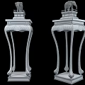 Mahogany Side Tables With Curved Legs And Golden Elephant Decorations