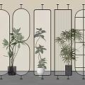 French Middle Ancient Glass Partition Frosted Glass Partition Changhong Glass Partition Screen Partition Entrance Partition 3d model