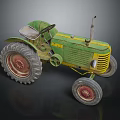 Vintage Green and Yellow Tractor Model With Classic Design and Large Wheels