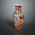 Exquisite Colorful Sculpture Carving Vase with Intricate Patterns Figures and Landscapes