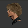 Man With Short Brown Hair And Blue Eyes In 3D Rendered Bust Wearing Dark Shirt
