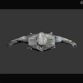 Game and Movie Character in Futuristic Armored Suit Standing Pose with Arms Outstretched