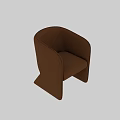 Brown Upholstered Modern Leisure Chair With Curved Armrests And Stylish Design