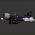 Cosmic Spaceship With Purple Wings Blue Body And Detailed Decorations For Space Exploration