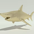 Golden Shark Model with Open Mouth and Shiny Smooth Surface