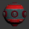 Spherical Cosmic Probe With Red Blue Metallic Shell And Multiple Lens Modules