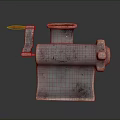 Silver Electric Meat Grinder With Red Handle And Metal Construction Design