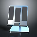 Modern Electronic Device Stand With Three Panels And Stable Metal Base 3d model