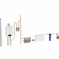 Essential Home Heating And Water Supply Appliances Including Boiler Radiator Pump Filter And Manifold