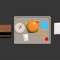 Delicious Fast Food Tray With Hamburger Fries Soda And Paper Bag