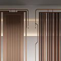 Elegant Modern Slatted Room Dividers With Metal Frames For Interior Design