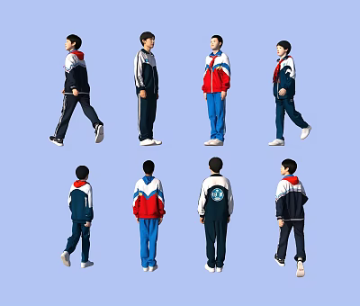 Many students 3d model