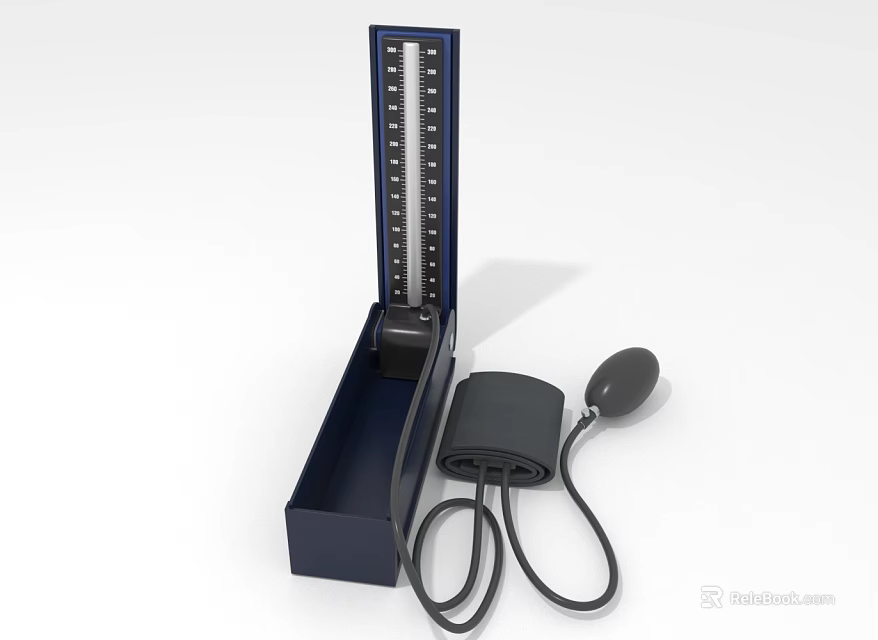 Medical Business Equipment Manual Sphygmomanometer with Vertical Scale Storage Case and Inflatable Cuff 3d model 