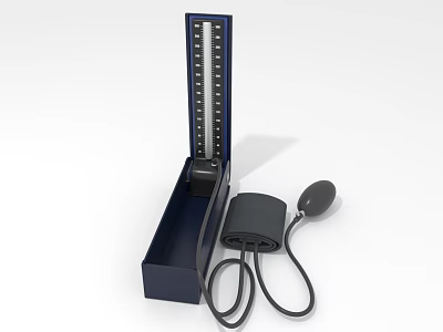 Medical Business Equipment Manual Sphygmomanometer with Vertical Scale Storage Case and Inflatable Cuff 3d model