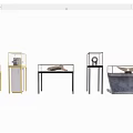Stylish Display Shelves with Glass Enclosures and Metal Frames in Modern Design