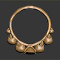 Gold Decorative Ring With Oval And Round Gemstones Intricate Braided Band Design