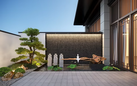 New Chinese Courtyard Landscape 3d model