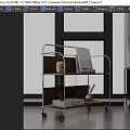 Modern Side Table with Rolling Wheels Metal Frame Wooden Shelves Living Room Books Decorative Items