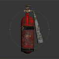 Vintage Red Metal Fire Extinguisher As Essential Fire Safety Equipment With Nozzle And Strap