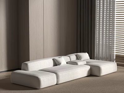Modern Simple Multi-person Sofa Tofu Block Sofa Corner Sofa Living Room Sofa Module Sofa 3d model
