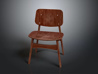Classic Wooden Leisure Chair Featuring Simple Design Natural Wood Grain And Slender Legs 3d model