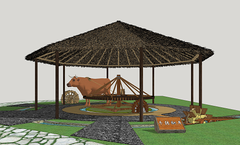 New Chinese Farm Tools Cattle Turn and Turn 3d model