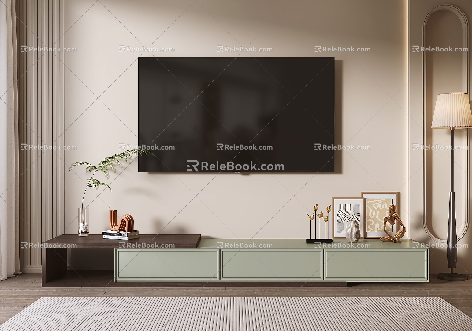 Italian Minimalist TV Cabinet 3d model