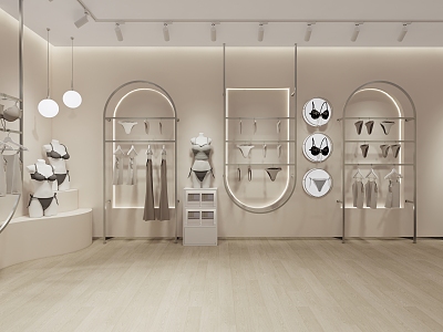 Underwear and Underwear Shop Camisole Bra Shelf Elevated Wall Rack Middle Island Rack Floor Rack Booth Display model