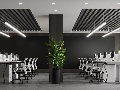 modern public office area office 3d model