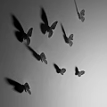 Creative Black and White Butterfly Shaped Wall Decor with Shadow Effect 3d model