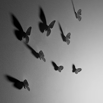 Modern Wall Decoration Butterfly Light and Shadow Wall Decoration 3d model