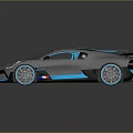 Sleek Modern Sports Car Exterior Design With Gray Black Body Blue Accents And Rear Spoiler