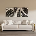 Modern double sofa multiplayer sofa 3d model