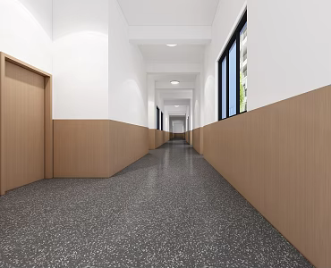 Style School Corridor Hospital Corridor Simple Corridor 3d model