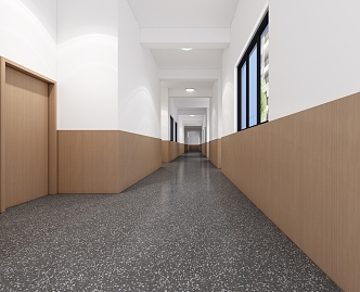 Style School Corridor Hospital Corridor Simple Corridor 3d model