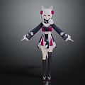Game Anime Character With White Hair Cat Ears Red Eyes And Floral Kimono Dress