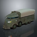 Military Green Tank With Canvas Cover And Track Wheels Design